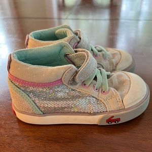 Girls sequin high top sneakers